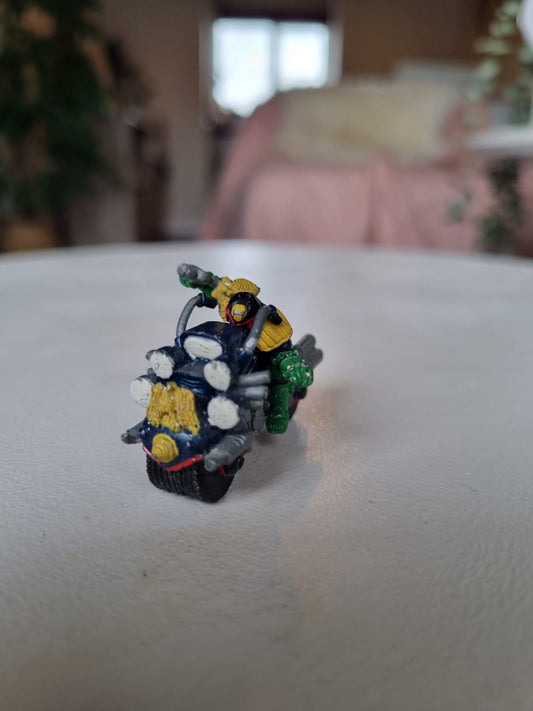 Citadel judge Dredd on law master bike (has been stripped)