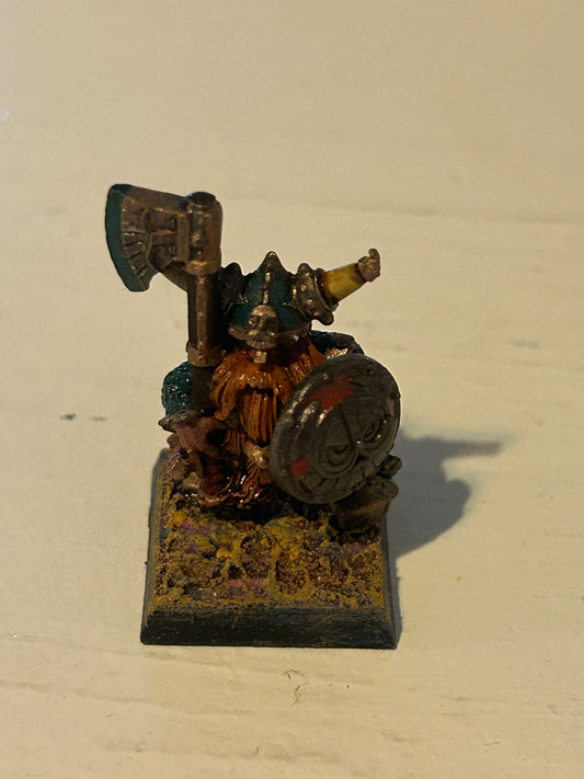 Warhammer fantasy metal dwarf longbeard (shield has gone missing so I will send an unpainted dwarf shield selection with him).